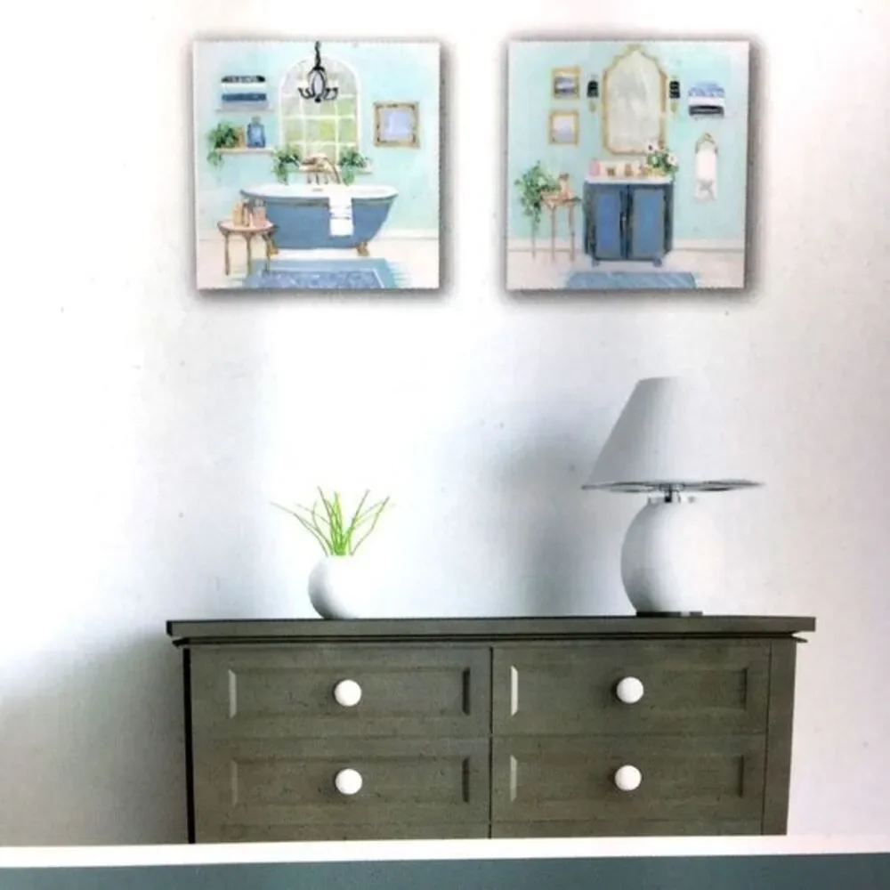 Two piece bathroom canvas set‎ NWT
